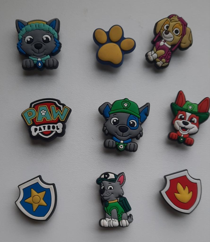 Paw Patrol Crocs bedels - Set van 9, Gebruikt, Jongen of Meisje, Overige typen, Ophalen of Verzenden