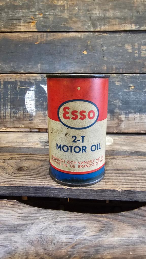 Esso 2 takt olieblikje, Ophalen of Verzenden, Gebruikt, Overige