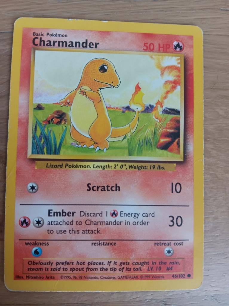 Charmander - Base Set 46/102 - Engels, Hobby en Vrije tijd, Verzamelkaartspellen | Pokémon, Ophalen, Gebruikt, Losse kaart