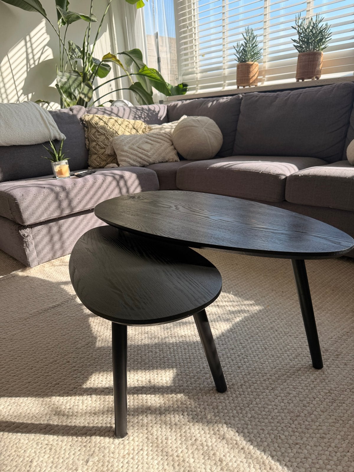 Set van 2 salontafels 'Arvin' van Leen Bakker, Huis en Inrichting, Ophalen, Gebruikt, 50 tot 100 cm, Overige vormen