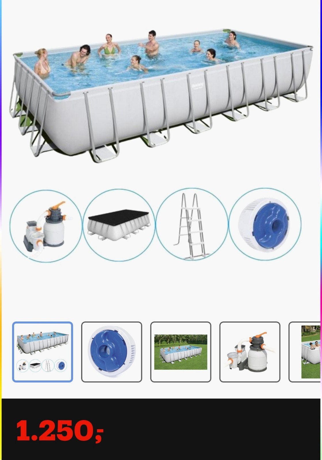 zgan intex zwembad 732x366x132, 300 cm of meer, Zo goed als nieuw, Rechthoekig, Ophalen