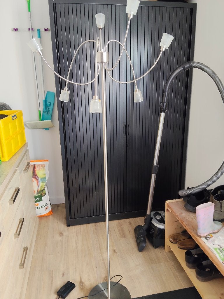 Staande lamp, Huis en Inrichting, Ophalen, Gebruikt, Glas, Modern