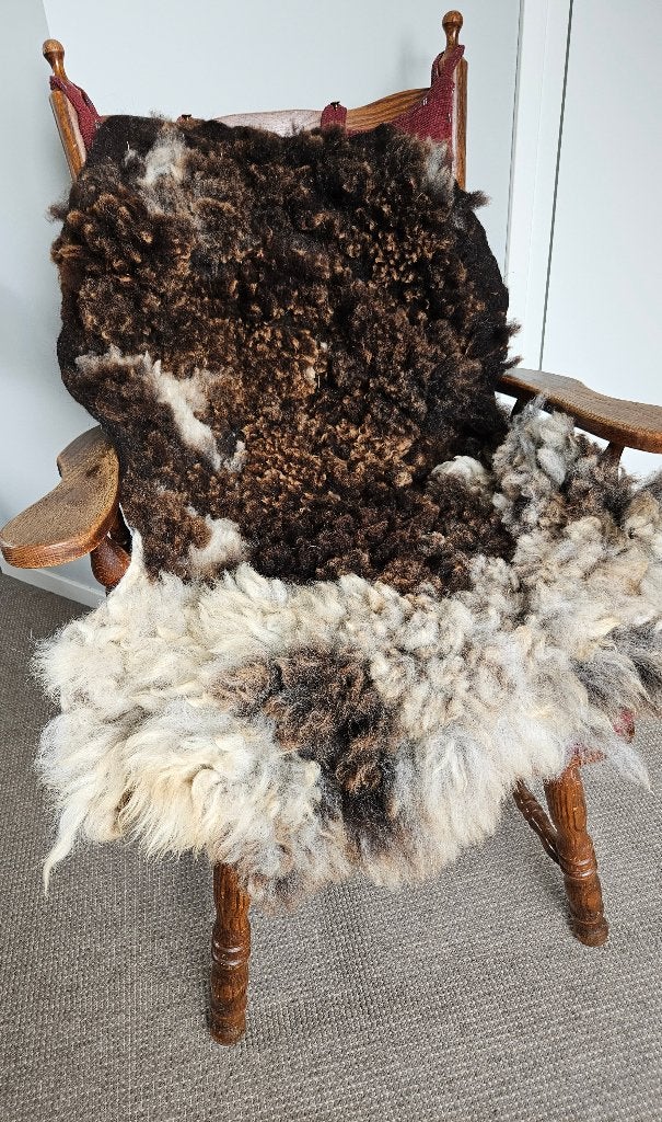 Schapenvachten van wolvilt, gemaakt van afgeschoren wol, 50 tot 100 cm, Beige, Nieuw, Landelijk