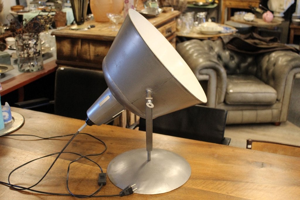 Brocante - Grote stoere schemerlamp!, Ophalen, Gebruikt, Metaal, Grijs