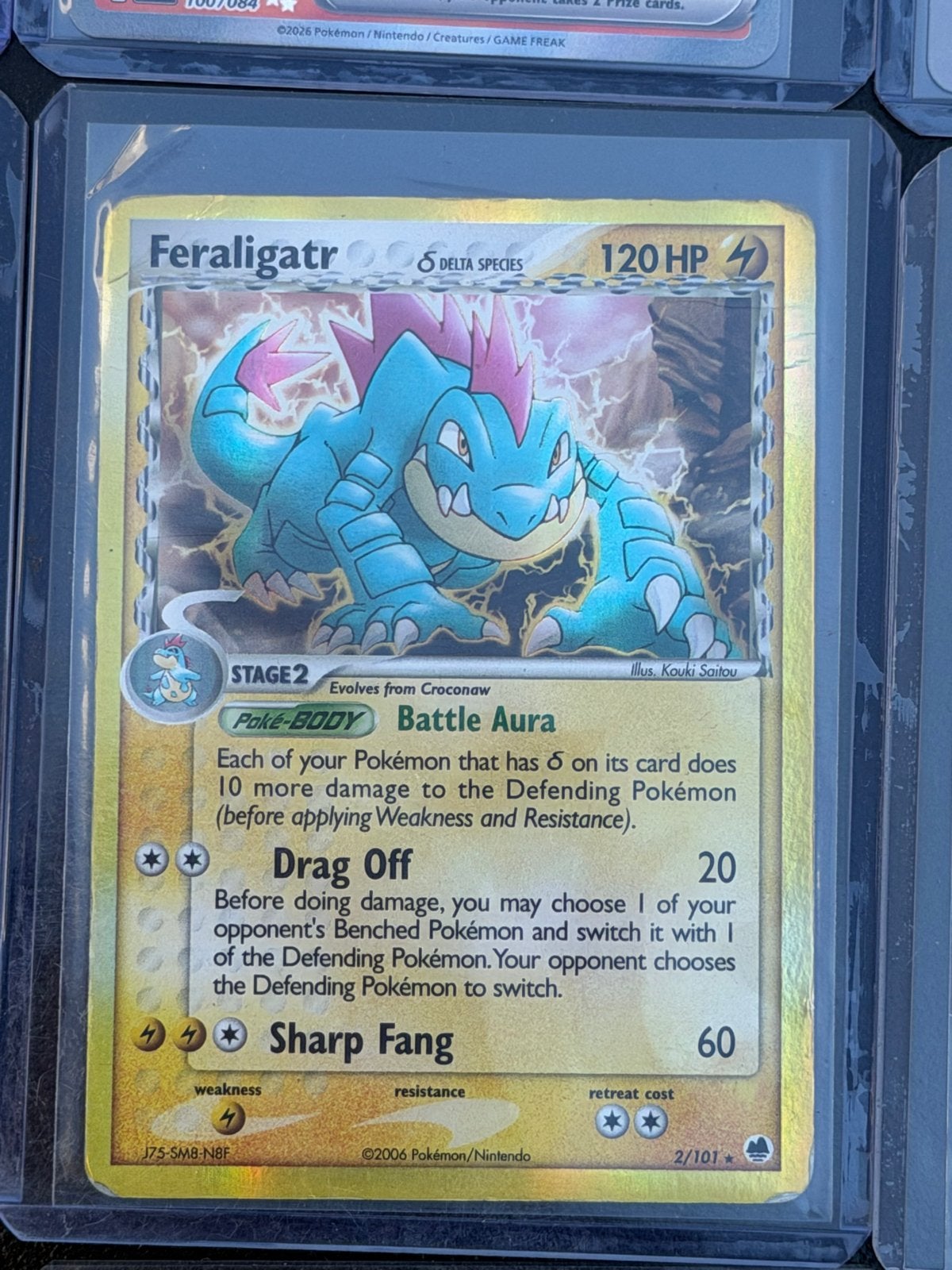 Feraligatr δ Delta Species Pokémon Kaart 2/101 Holo, Ophalen of Verzenden, Zo goed als nieuw, Losse kaart, Foil