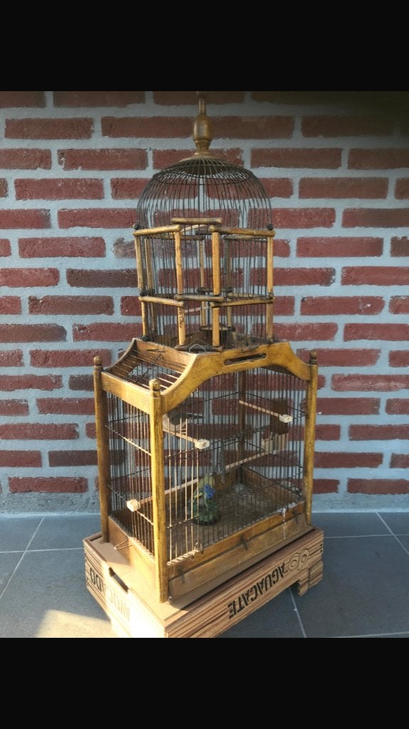 Indonesische Vogelkooi, Dieren en Toebehoren, Vogels | Hokken en Kooien, Ophalen, Zo goed als nieuw, Hout, Vogelkooi