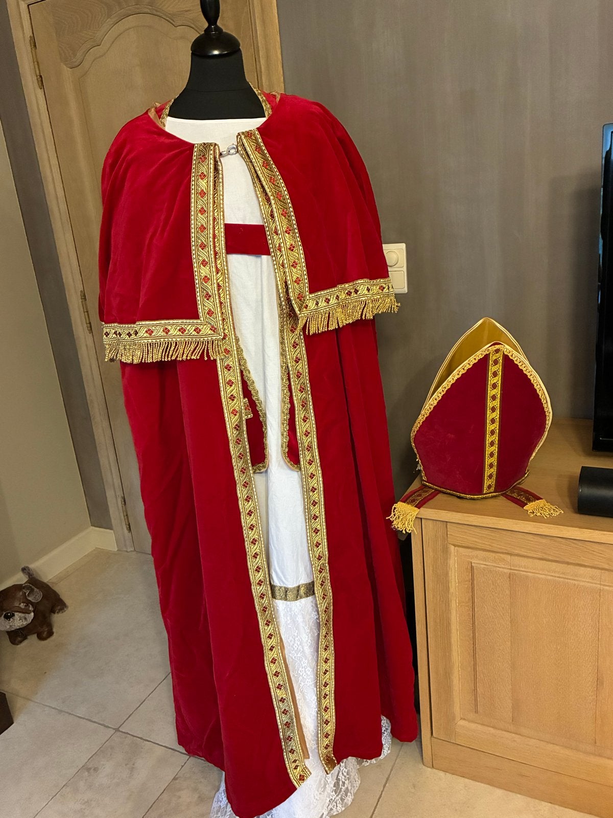 Luxe fluwelen Sinterklaas kostuum, Diversen, Ophalen of Verzenden