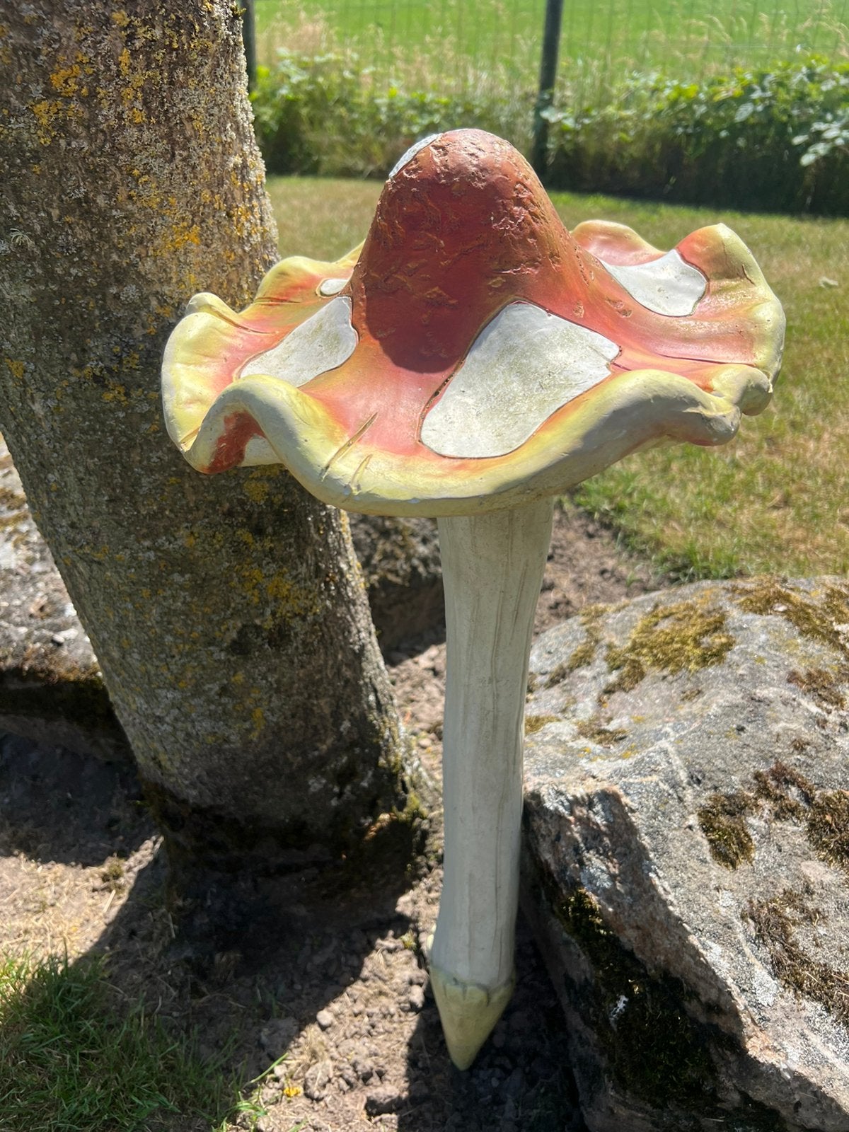 Grote ZELDZAME TUIN PADDESTOEL 82 cm Polystone Weerbestendig, Ophalen, Zo goed als nieuw, Overige materialen, Overige typen