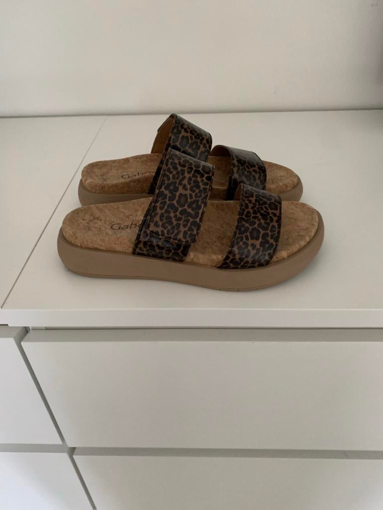 Gabor slippers met luipaardprint - Maat 36, Ophalen of Verzenden, Zo goed als nieuw