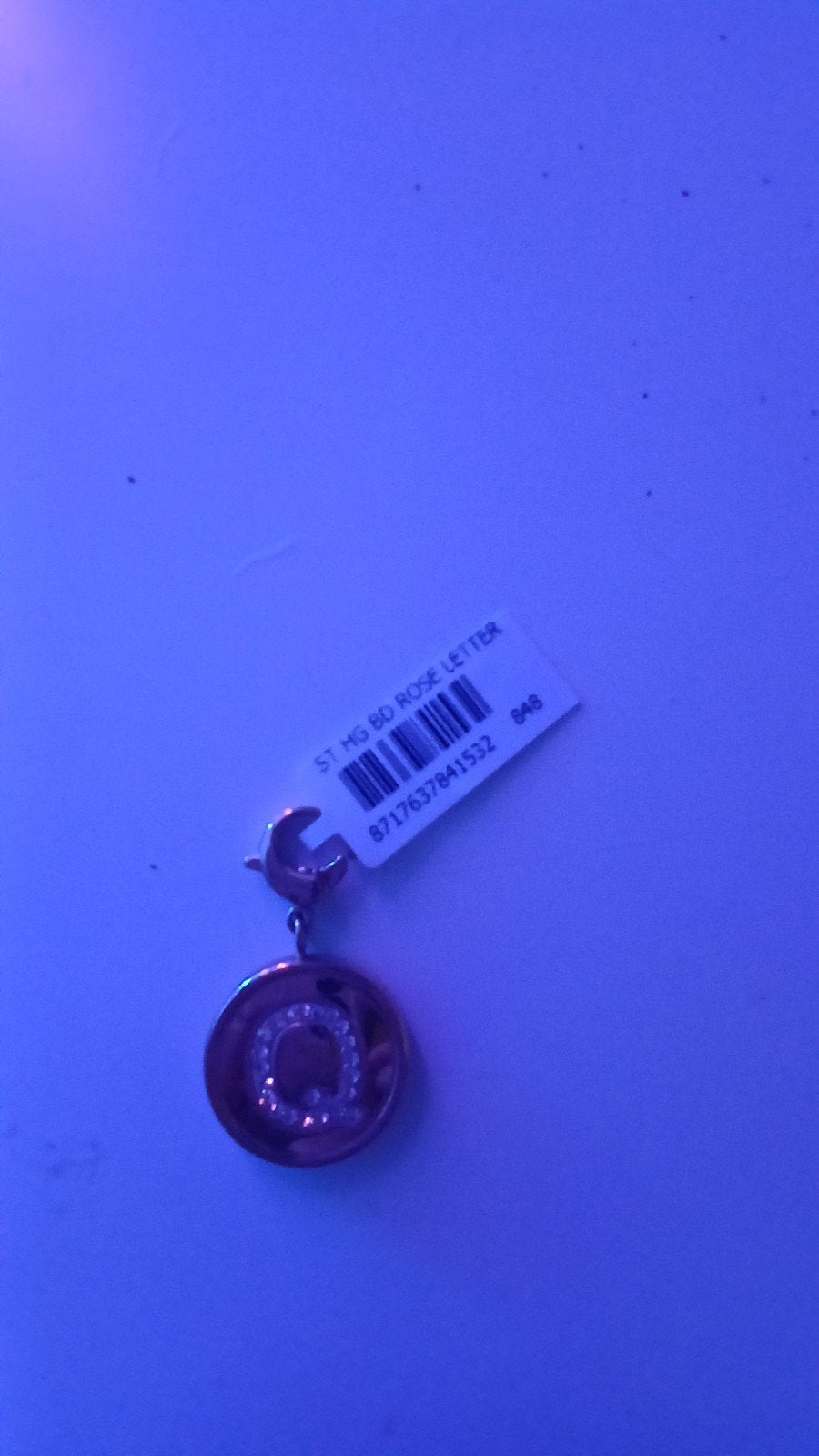 JustD Bedel Letter Q Roségoudkleurig met Strass, Overige merken, Overige materialen, Nieuw, Ophalen of Verzenden