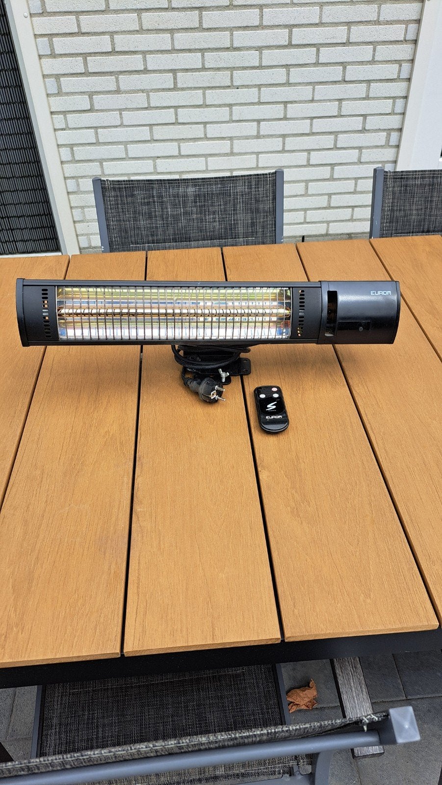 Terras infrarood verwarming met afstandbediening, Tuin en Terras, Terrasverwarmers, Ophalen of Verzenden, Gebruikt
