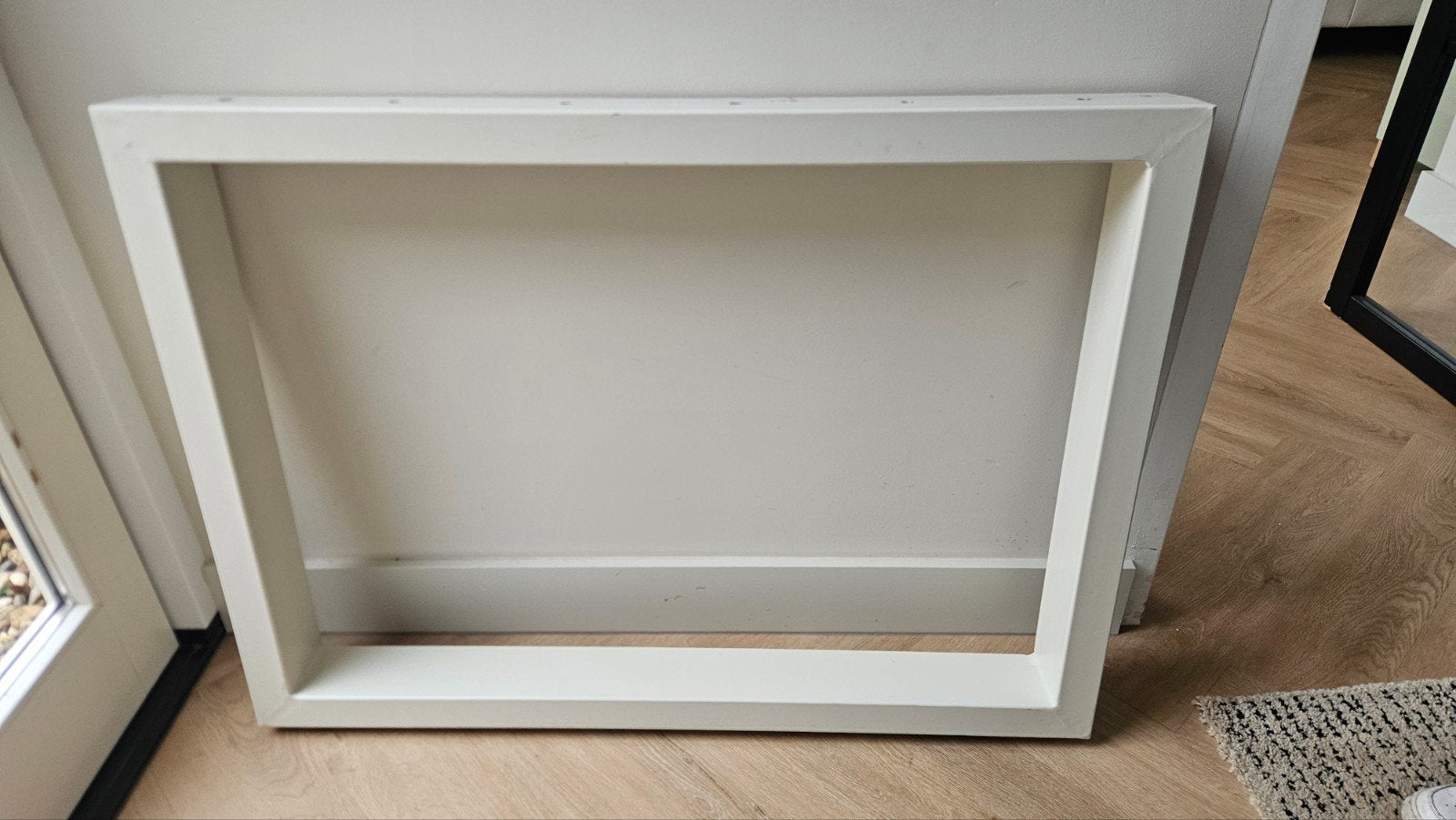 Set van 2 witte metalen tafelpoten/frames., Ophalen, Tafelpoot, Gebruikt, 100 tot 150 cm