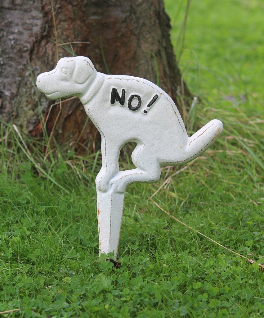 Gietijzeren honden poep bordje wit HB14, Euregioweg 225 Enschede, Info@esschertdesign.nl, Nieuw, Ophalen of Verzenden