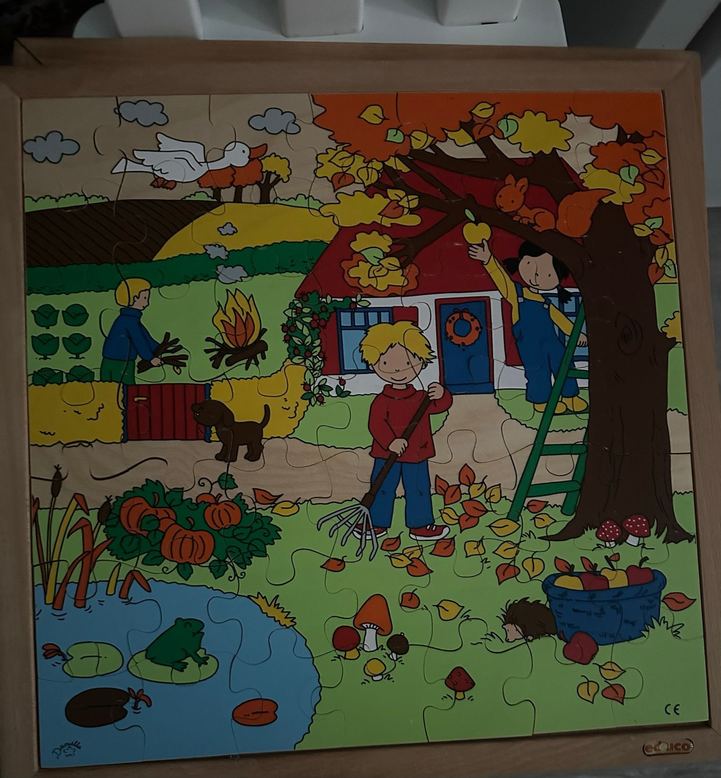Houten seizoenen puzzel: herfst en winter, Kinderen en Baby's, Speelgoed | Kinderpuzzels, Ophalen, 2 tot 4 jaar, Gebruikt, Meer dan 50 stukjes