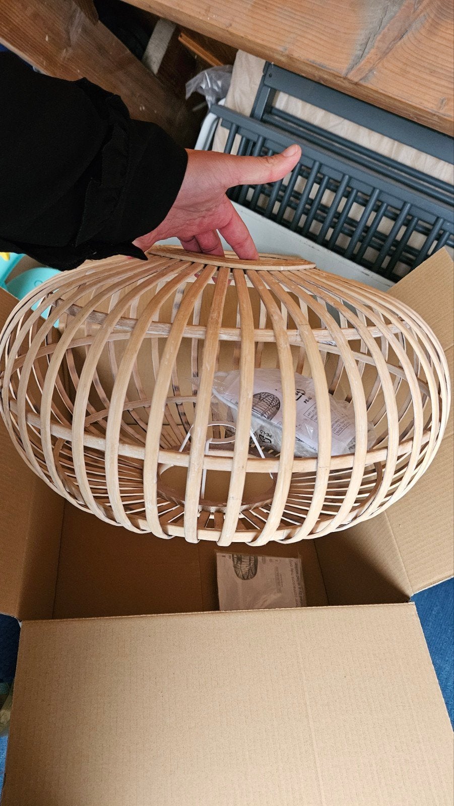 Nieuwe Karwei Indy Small Rotan Hanglamp, Huis en Inrichting, Nieuw, Hout, Rotan, E27 (groot)