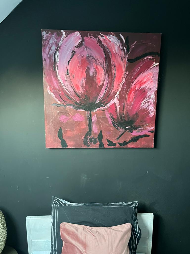Mooi schilderij. 80x80 cm, Huis en Inrichting, Woonaccessoires | Schilderijen, Tekeningen en Foto's, Ophalen of Verzenden, Zo goed als nieuw