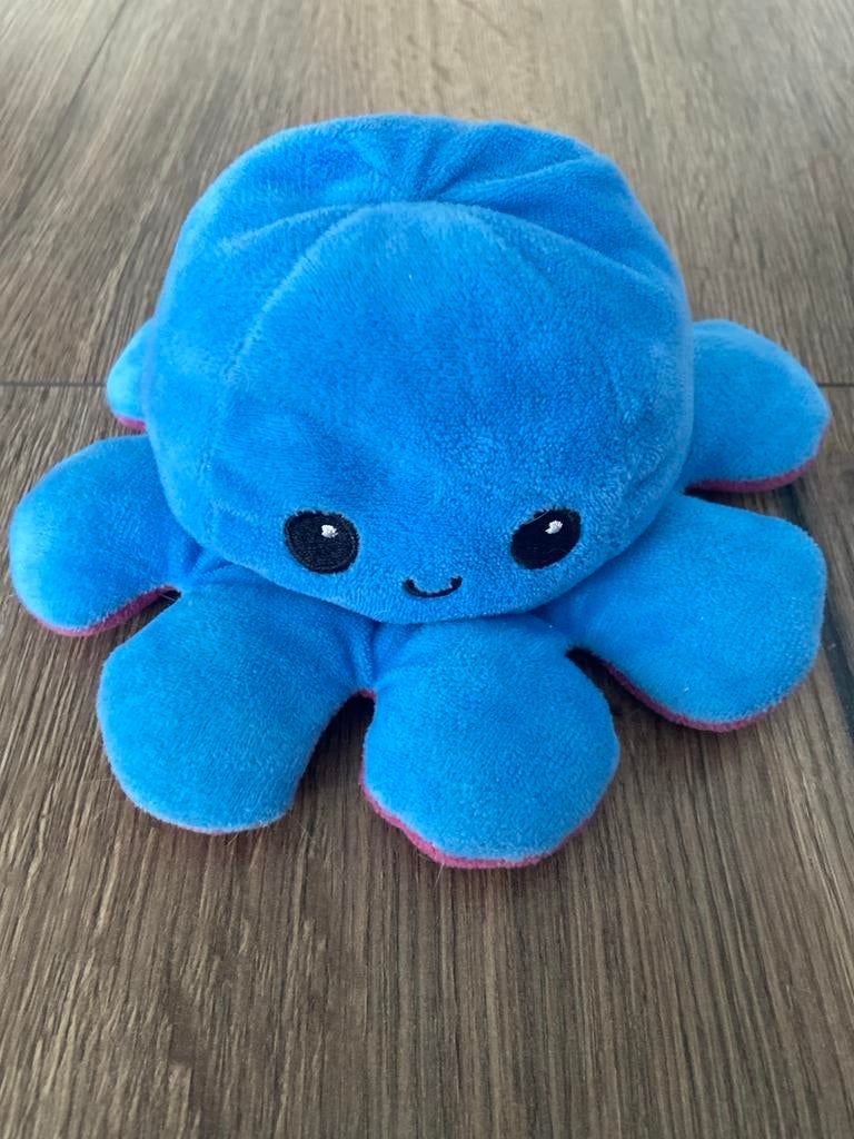 Omkeerbare Octopus Knuffel - Blauw/Roze, Kinderen en Baby's, Speelgoed | Knuffels en Pluche, Overige merken, Overige karakters