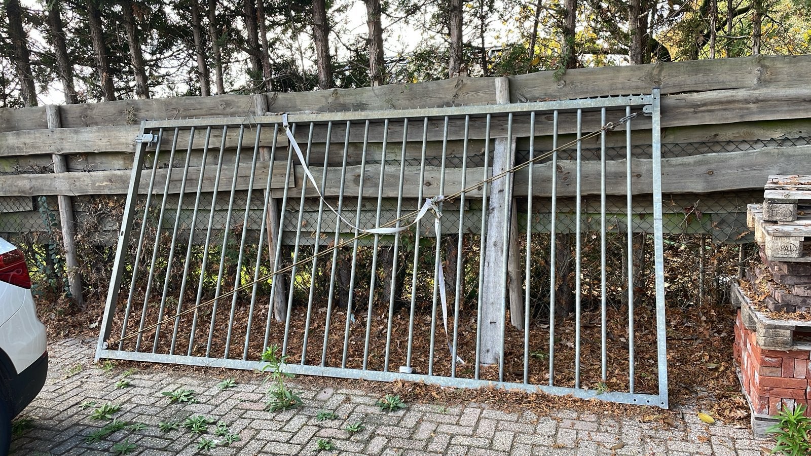 Robuust IJzeren Poorten - Gebruikt, Tuin en Terras, Ophalen, Met poort, Gebruikt, Spijlenhekwerk