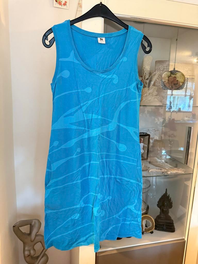 Nanso blauwe jurk met print, maat S, Blauw, Ophalen of Verzenden, Zo goed als nieuw, Maat 36 (S)