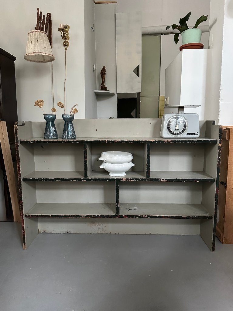 Antiek, vintage kast Frankrijk, brocante wandrek, boekenkast, Ophalen