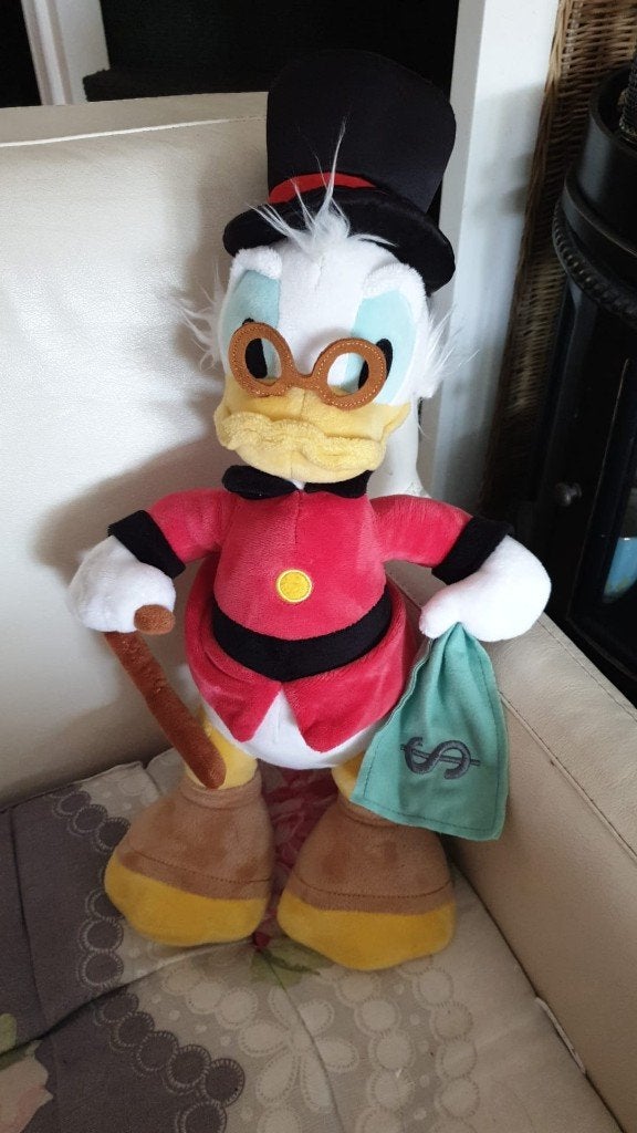 Dagobert Duck knuffel, Ophalen of Verzenden, Donald Duck, Zo goed als nieuw, Knuffel
