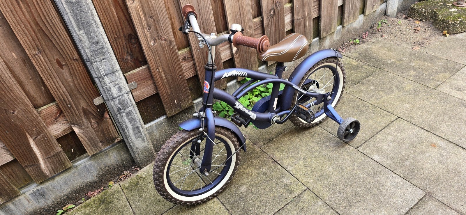 Volare Cruiser Kinderfiets blauw 14 inch met zijwieltjes, Ophalen, Zijwieltjes, Gebruikt, Volare