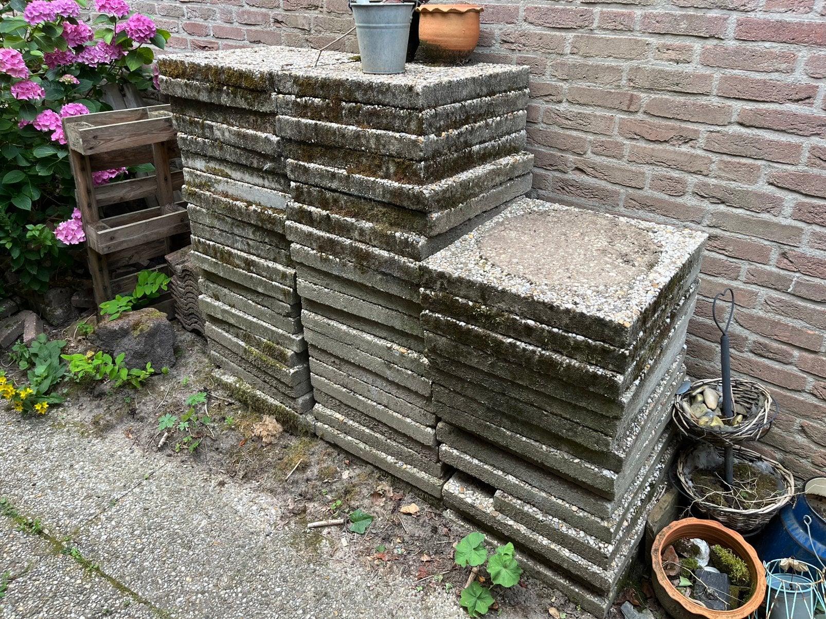 Gebruikte terrastegels, Ophalen, Gebruikt, 10 m² of meer, Beton