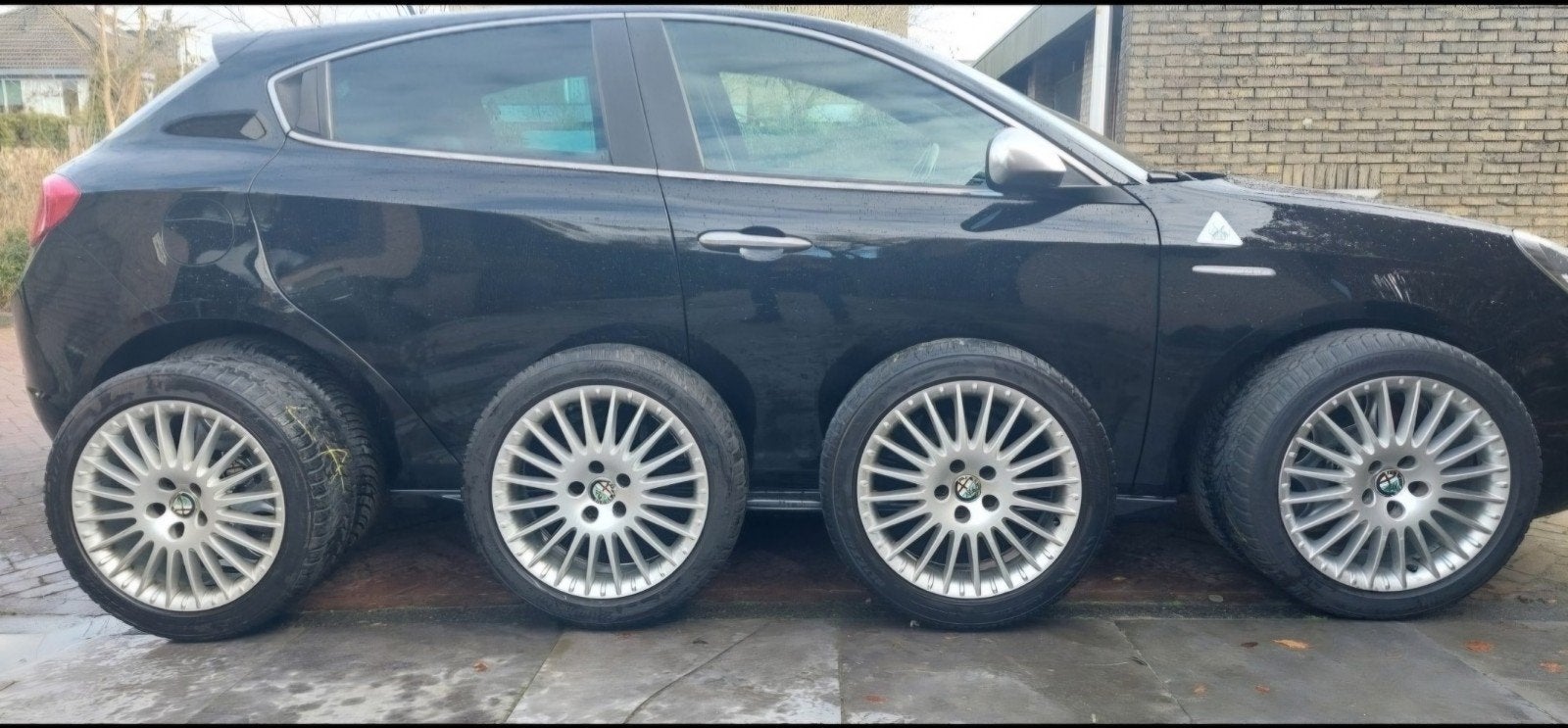 Alfa Romeo velgen incl. Winterbanden - 17 inch, Auto-onderdelen, Ophalen, Gebruikt, Banden en Velgen, 17 inch