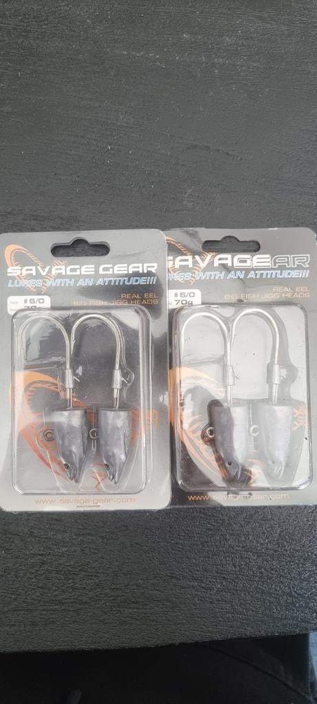 Savage Gear Real Eel Jigheads 70g #6/0, Purefishing, Tinstraat, Nieuw, Ophalen of Verzenden