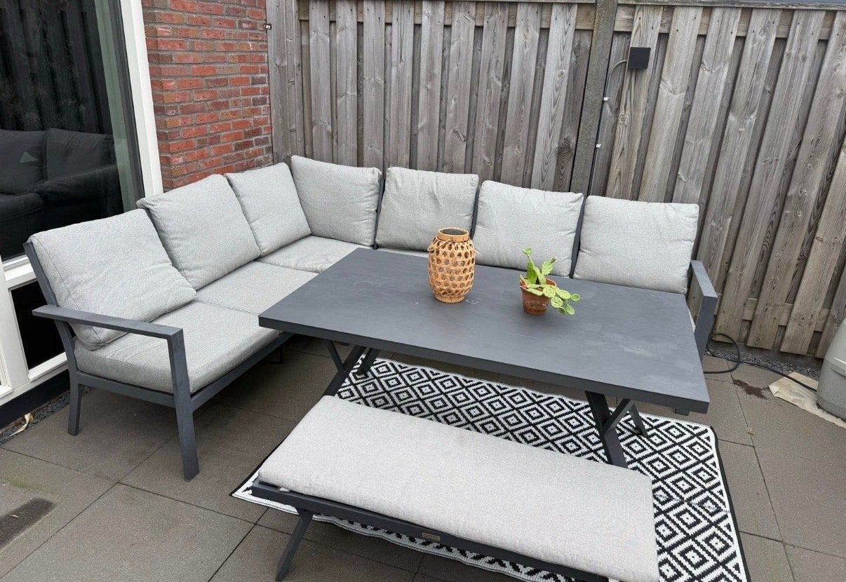 Lounge-/tuinset Garden Impressions met tafel en bank, Tuin en Terras, Ophalen, Gebruikt, Meer dan 8 zitplaatsen, Aluminium