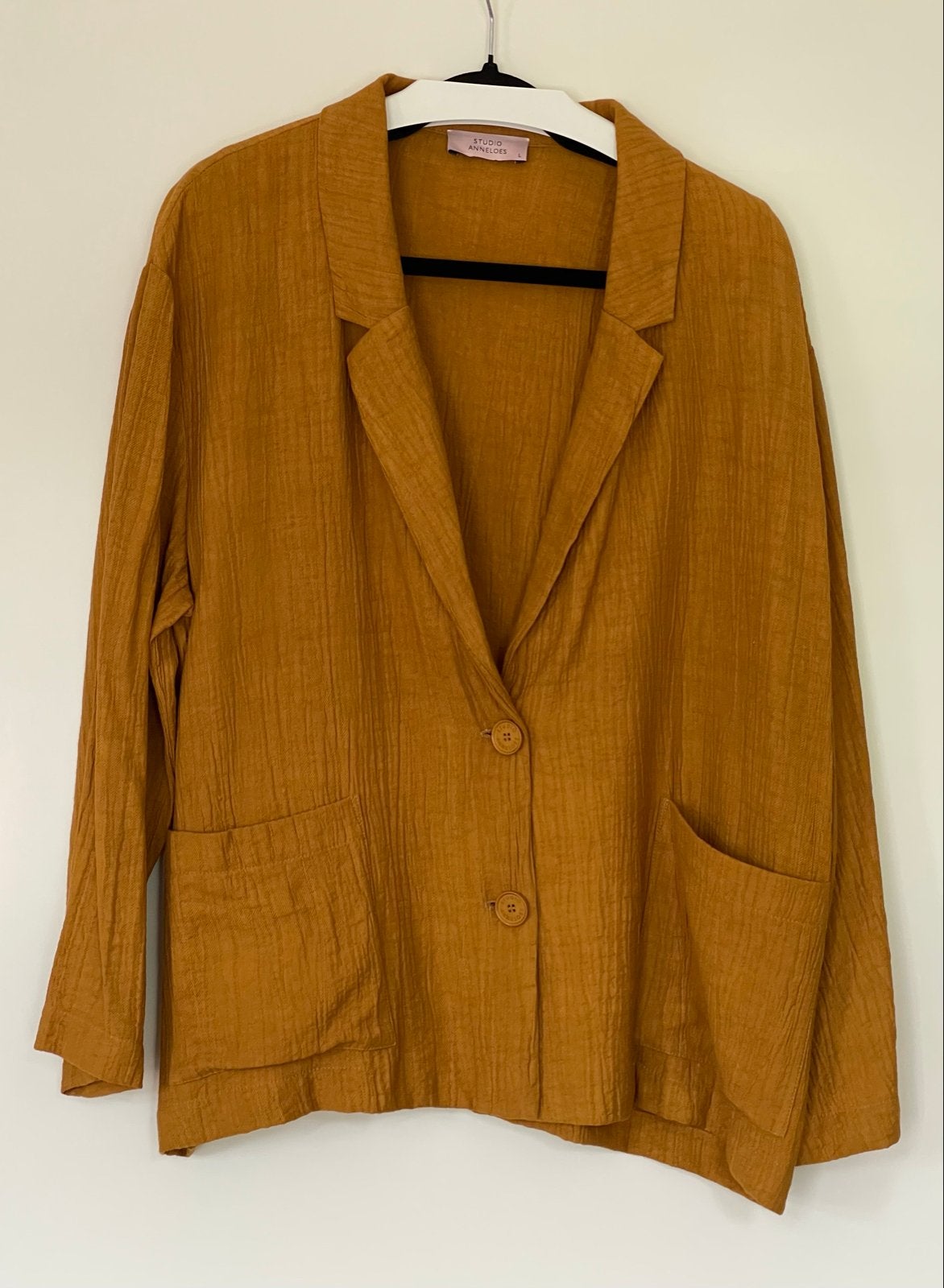 Studio Anneloes oversized blazer viscose okergeel maat L, Geel, Maat 42/44 (L), Ophalen of Verzenden, Zo goed als nieuw