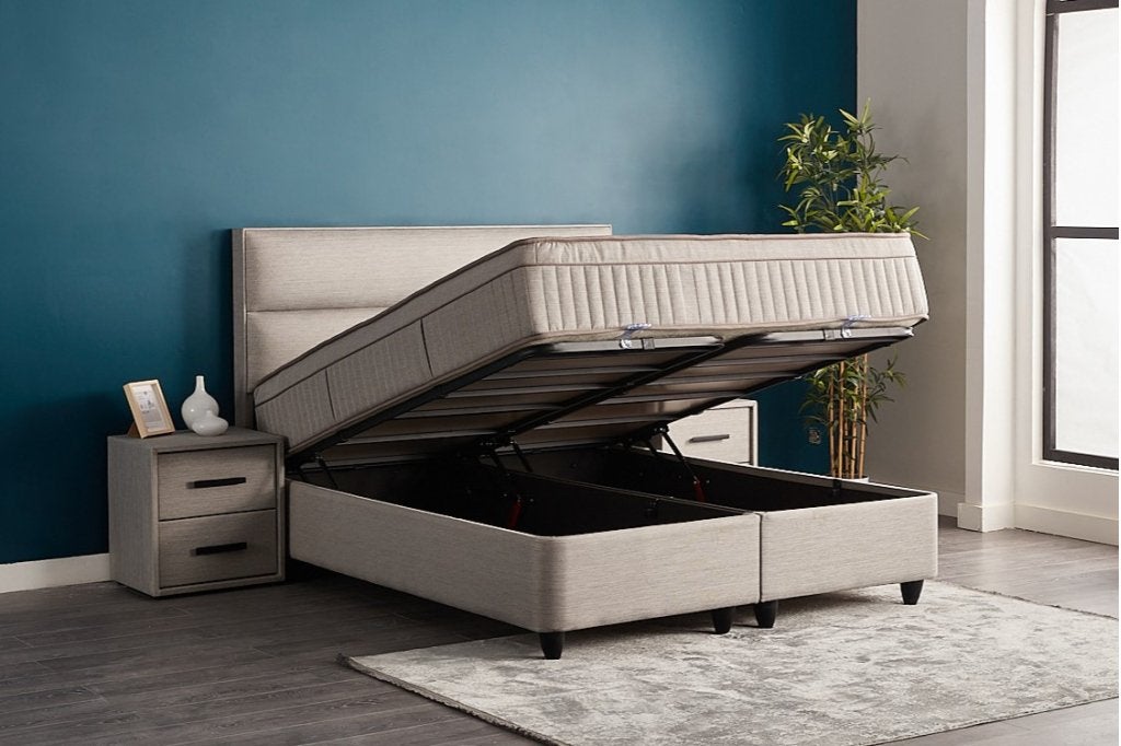 Suna twijfelaar opbergbed - 120x200 - Grijs, Niet ingevuld, Niet ingevuld, Niet ingevuld