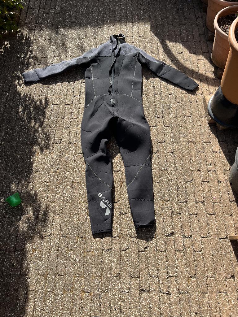 Bare Revel wetsuit 5 mm. grijs heren, Ophalen, Zo goed als nieuw, Duikpak