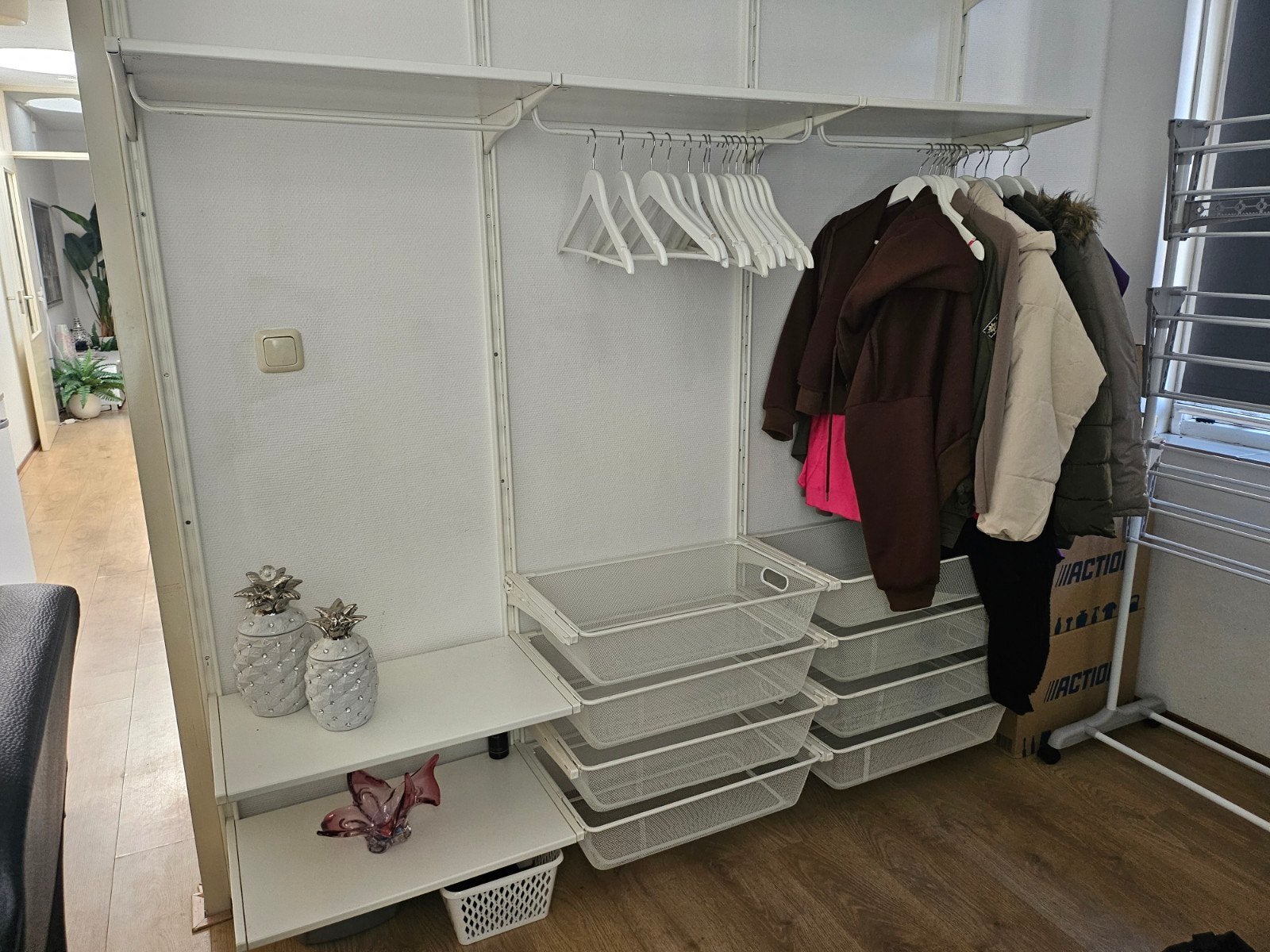 Wit modulair kastsysteem met planken en lades, Huis en Inrichting, Ophalen, Met lade(s), Gebruikt, 150 tot 200 cm