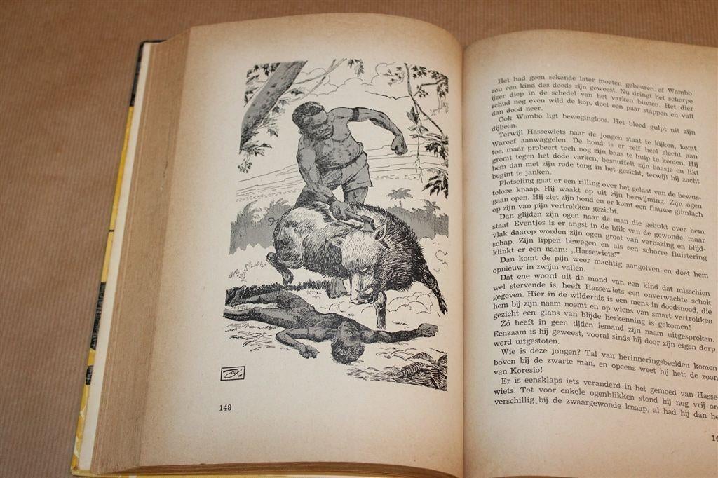 Wambo, Zwarte Zwerver — Piet Prins — Zeldzaam Jeugdboek 1961, Ophalen of Verzenden, Gelezen