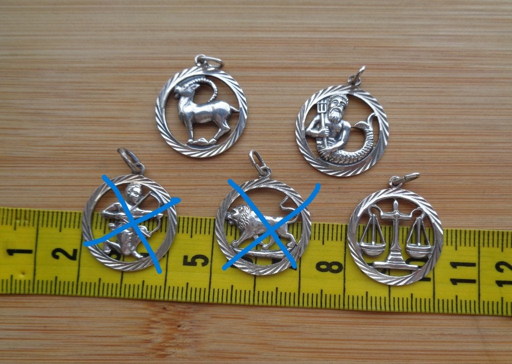 zilveren vintage sterrenbeeld bedel/hanger [025], Verzenden, Zo goed als nieuw, Zilver, Zilver