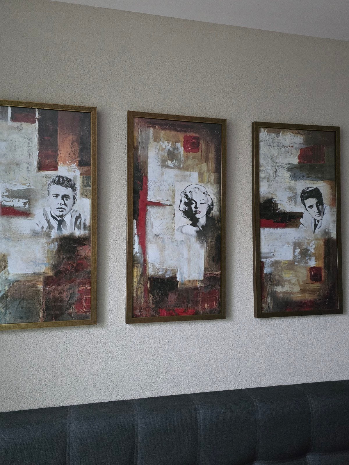 Schilderijen James Dean, Marilyn Monroe, Elvis Presley, Ophalen, Ingelijst, Film, Gemengde techniek