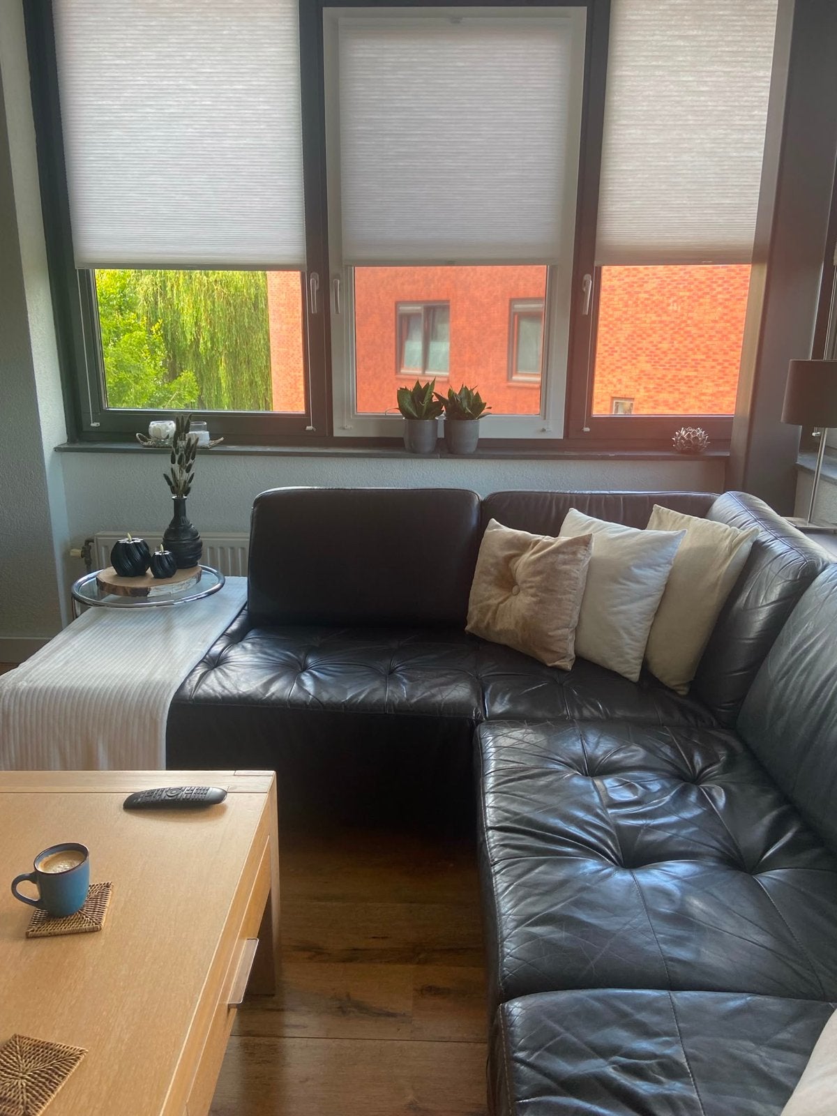 GRATIS- Comfortabele Leren Hoekbank - Donkerbruin, Ophalen, Gebruikt, 100 tot 125 cm, Hoekbank