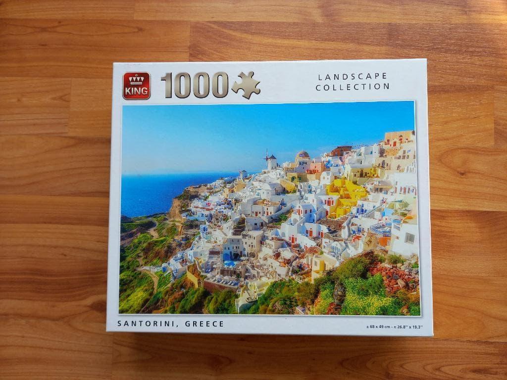 King puzzel Santorine  Greece 1000 stukjes, Ophalen of Verzenden, 500 t/m 1500 stukjes, Zo goed als nieuw, Legpuzzel