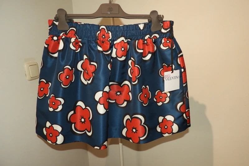 Red Valentino uitlopende rok glans bloemen nieuw IT 44