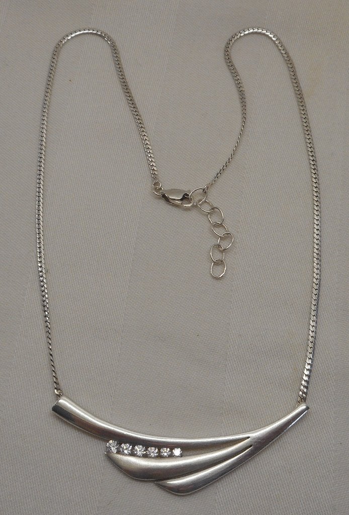 Zilveren verstelbaar collier met modernist hanger nr.1369, Verstelbaar, Verzenden, Zo goed als nieuw, Zilver