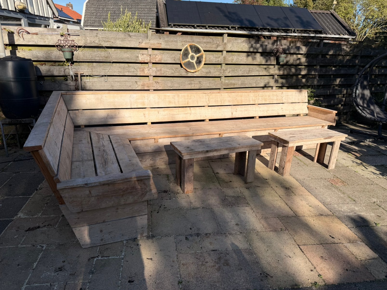 Steigerhouten loungebank, Ophalen, Gebruikt, Hout
