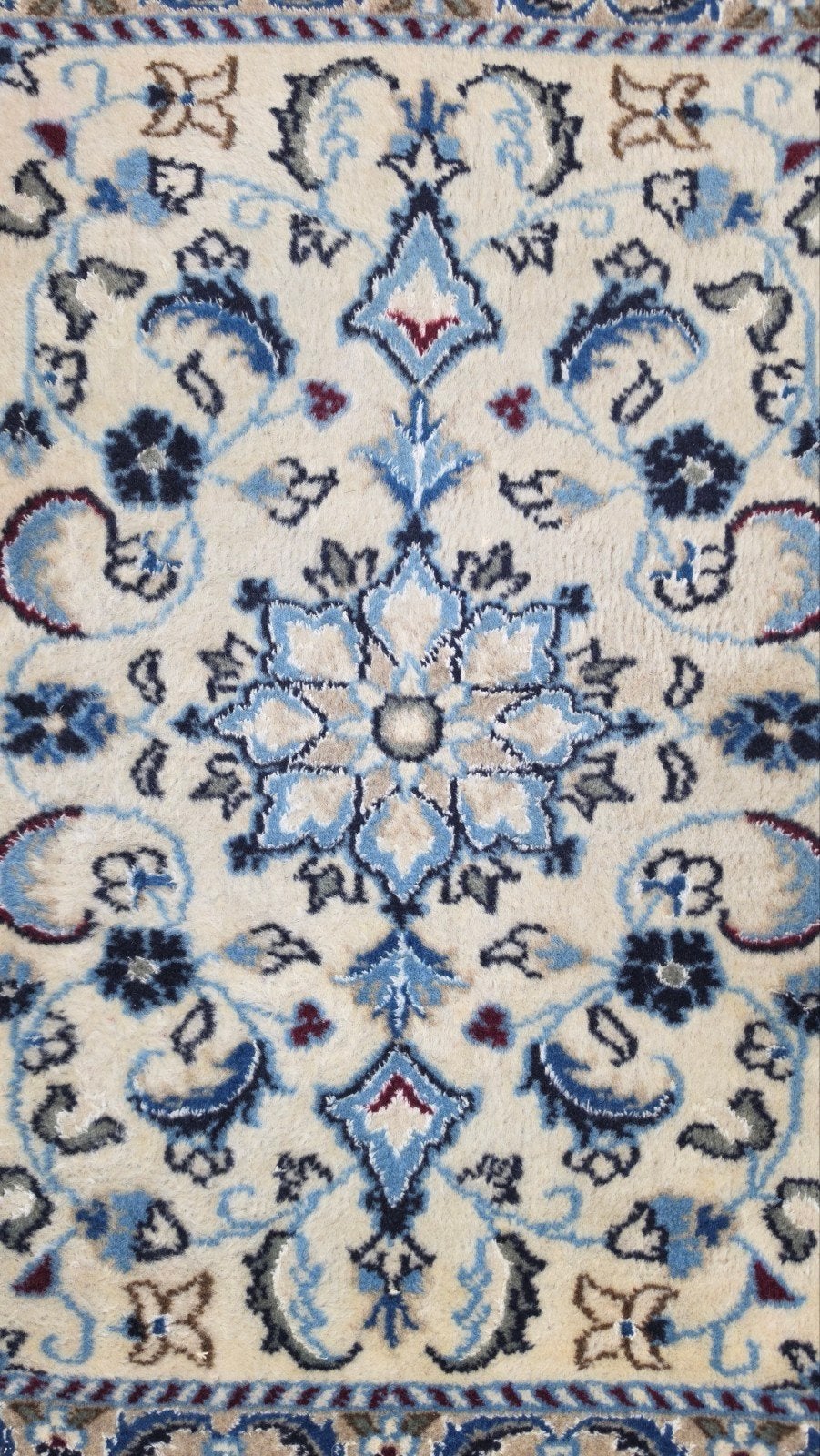 Handgeknoopt Perzisch wol Naïn tapijt medallion 65x85cm, Klassiek, Oosters, Traditioneel, Persian, Hype, Gebruikt, 50 tot 100 cm