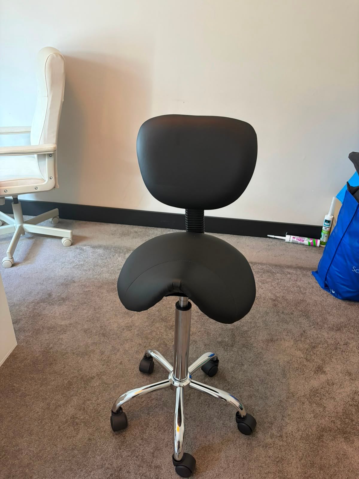 Ergonomische zadelkruk, Ophalen, Zwart, Zo goed als nieuw, Bureaukruk