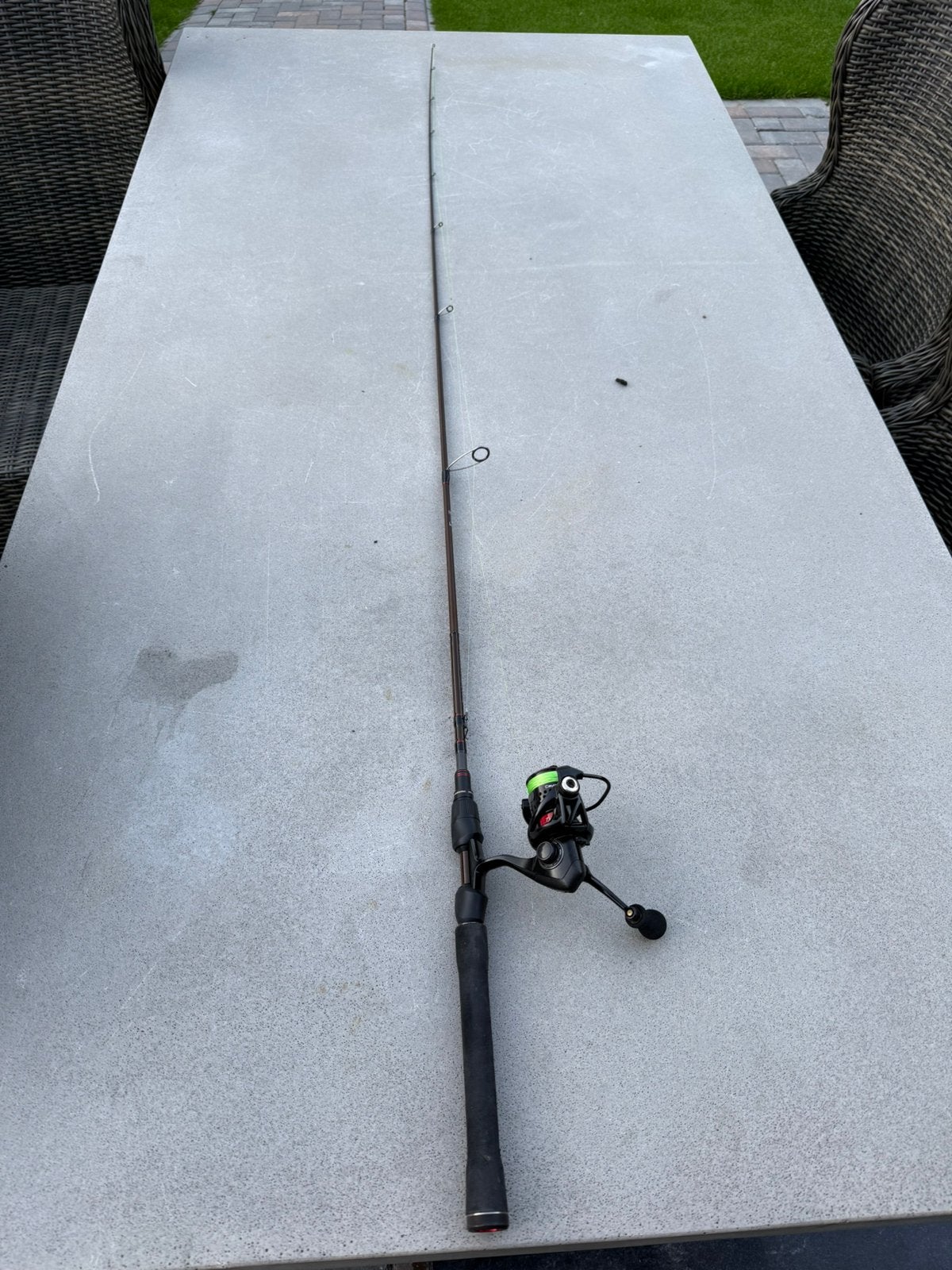 2 x Westin W4 vertical jig 185cm 12/28 + Okuma Ceymar XT20, Ophalen of Verzenden, Zo goed als nieuw, Complete set