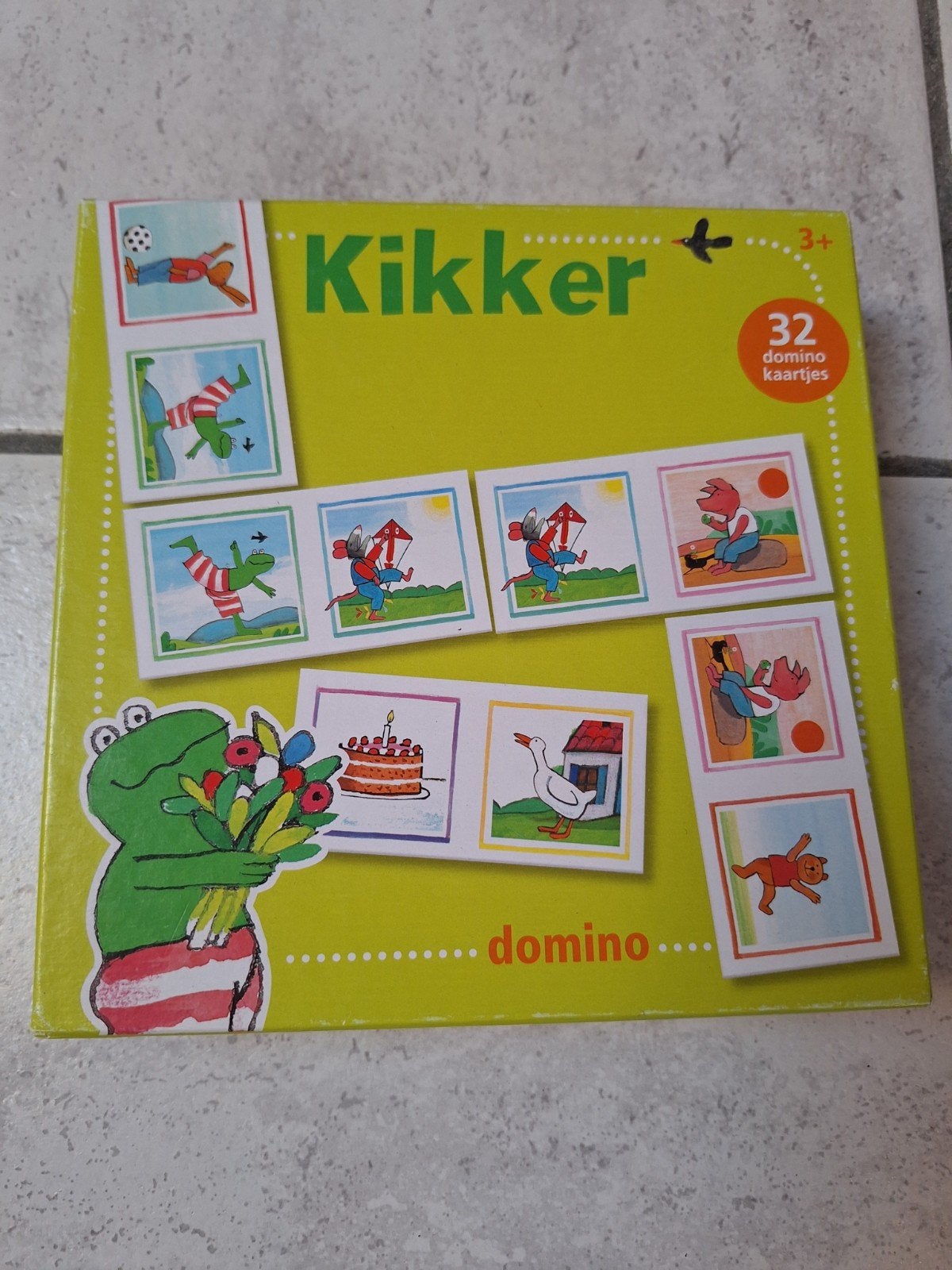 Kikker Domino Spel - 32 kaartjes, Ophalen of Verzenden, Gebruikt