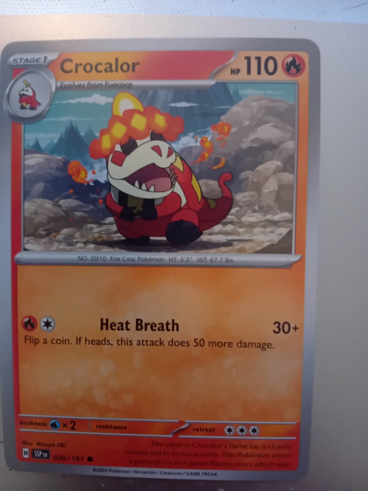 Pokémon Crocalor Kaart - SSP EN 030/191, Ophalen of Verzenden, Zo goed als nieuw, Losse kaart, Foil