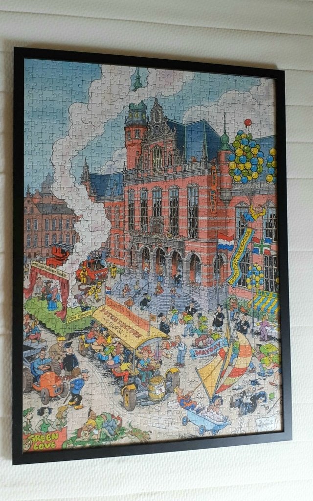 Ingelijste puzzel Academieplein Groningen, Ophalen, 500 t/m 1500 stukjes, Zo goed als nieuw
