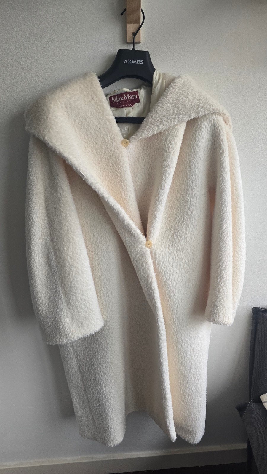 Max Mara Studio Alpaca Jas Maat S, Max Mara Studio, Wit, Ophalen of Verzenden, Zo goed als nieuw