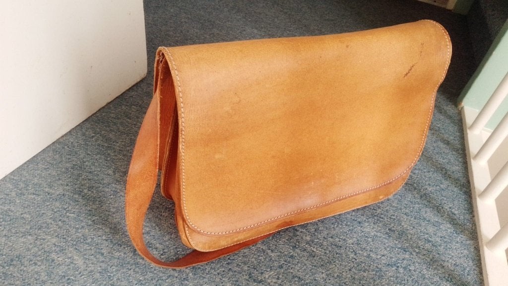 Vintage Leren Schoudertas - Ruiter Tassen, Ophalen of Verzenden, Gebruikt, Bruin, Leer